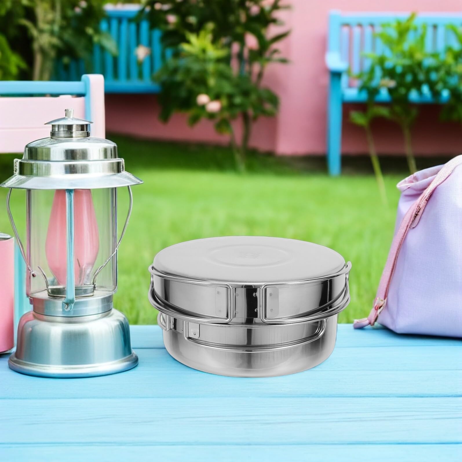Alipis Set Couverts Camping Pliables Ensemble Vaisselle Pique- Extérieur Ustensiles Cuisine Randonnée Légers Portables