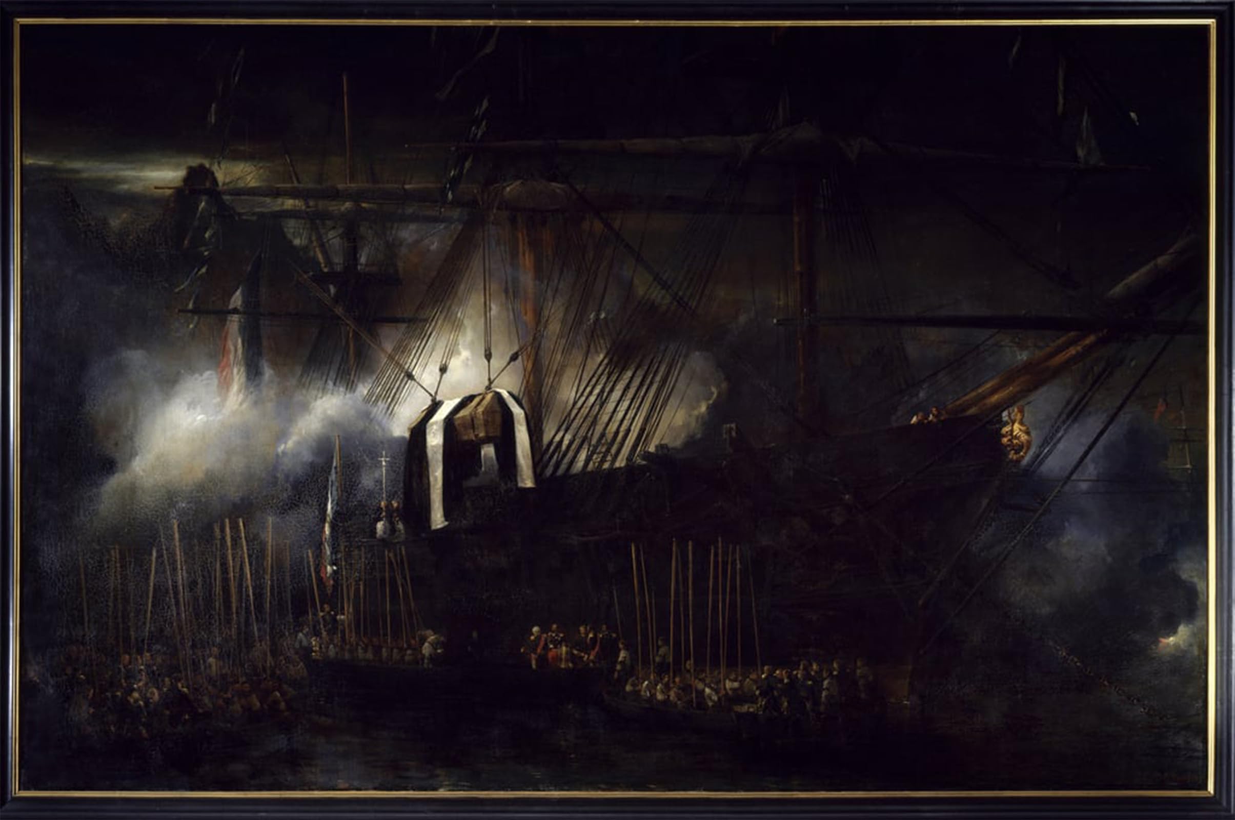 Posteriik No Frame Vintage Classic Picture Landscape Artwork Return Of The Ashes And Transhipment Of The Remains Of Napoleon I Aboard By Louis Eugene Gabriel Isabey For Office Home Decor 60X90cm