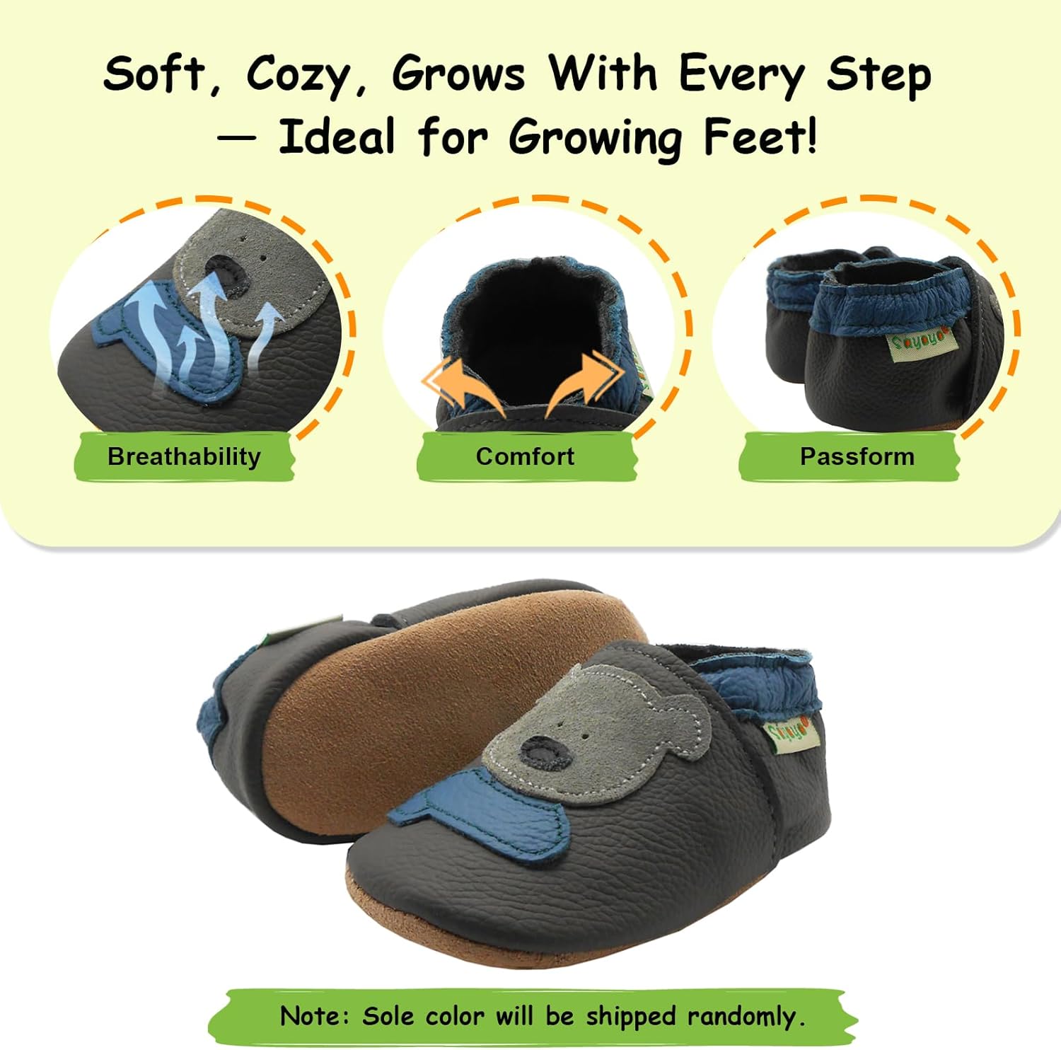 SAYOYO Soft Sole Leather Baby Boys Shoes Baby Girls Moccasins Toddler Slippers First Walking Crib Shoes - Image 4