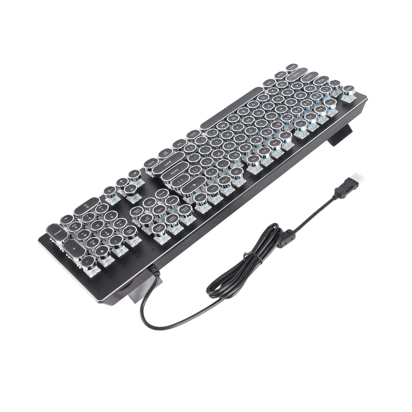 Czarna Klawiatura do Pisania HJK920 Przewodowa Klawiatura ze 104 Klawiszami Ergonomiczna Konstrukcja Mieszane, Wrażliwe na światło Kliknięcia na PC/Laptop (BLACK)