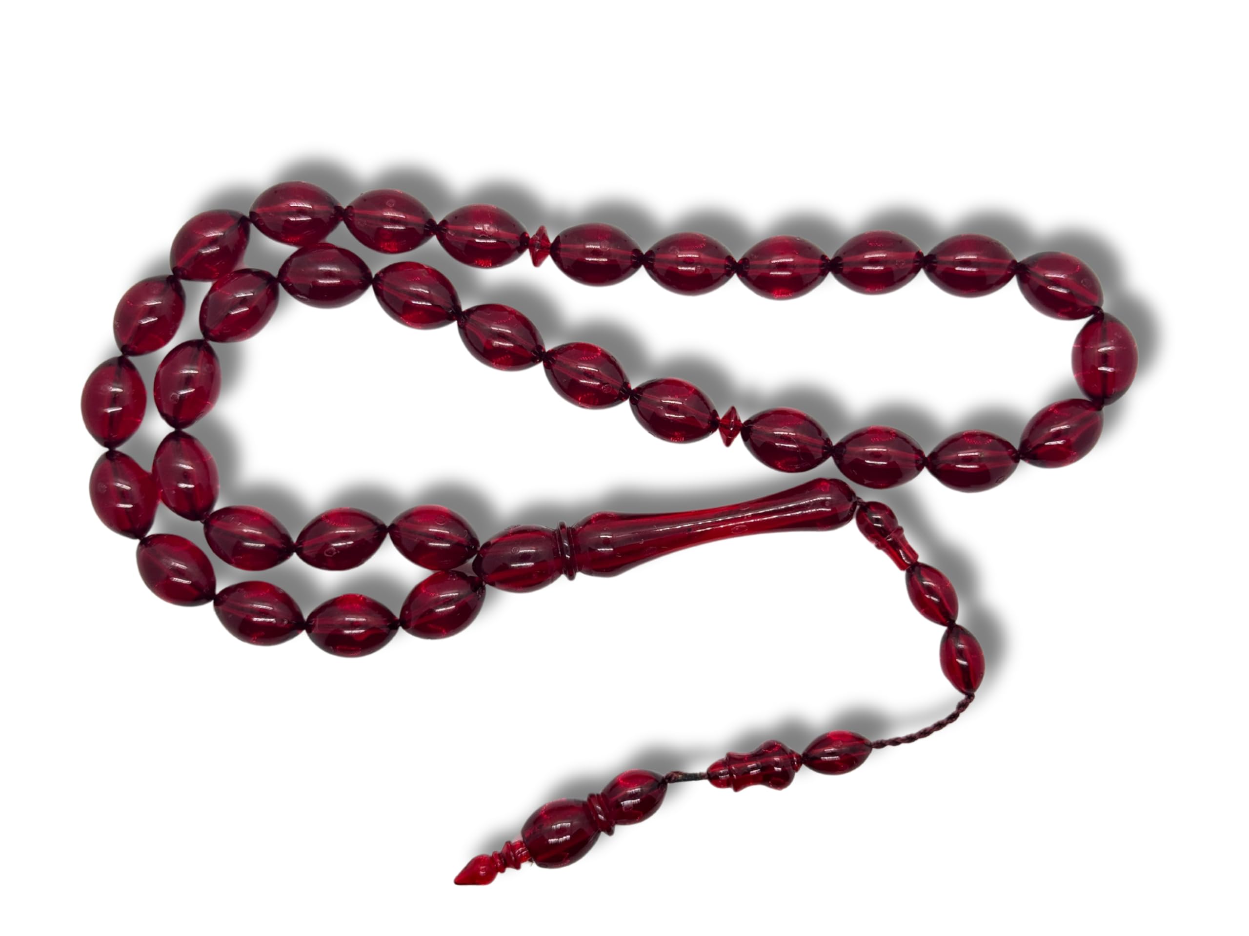 ElifNurAtes Sikma 33 Prayer Beads Islamic Gift Kuka Tesbih Misbaha Islam Tasbih Namaz Tasbeeh Amber Sandalous Prayer Beads Rosary, Bakalite Faturan Kehribar Oltu Turkish Red Cherry Turkiye Subha, Standart,