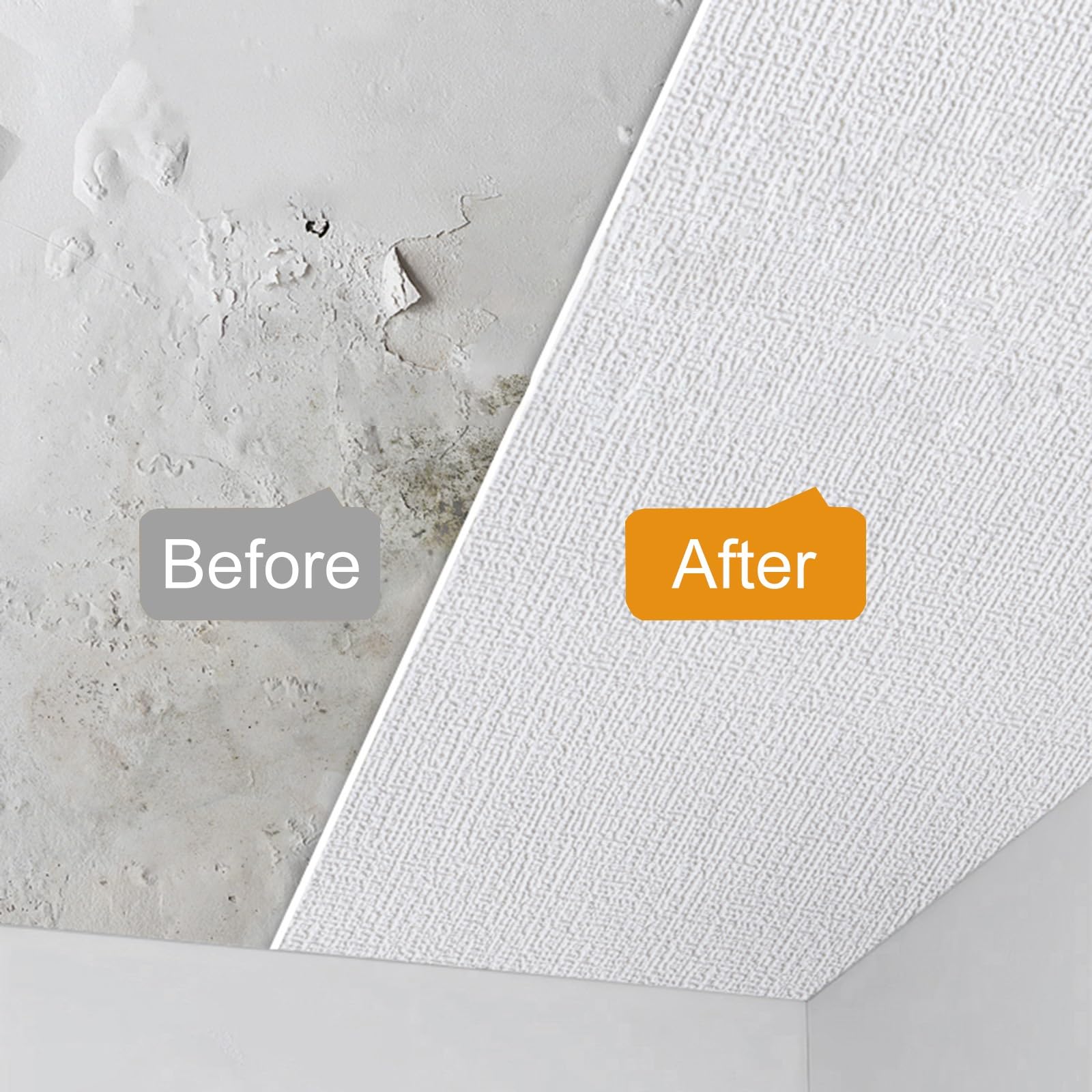 Ceiling Tiles Tapeta Z Płytek Samoprzylepna W Rolce, 3 Mm Grubości Samoprzylepny Panel Ścienny Z PVC, Dekoracyjne Płytki Sufitowe, Wodoodporna Okładzina(Beige,W 50cm x L 40m)