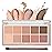 Erinde 10 Colors Nude Eyeshadow Palette, Matte Light Beige Brown Eye Shadow Makeup, Ultra-Blendable High Pigmented Long Lasting, Neutral Eye Make Up Pallet with Brush Travel Size Gift Kit, Milk Tea