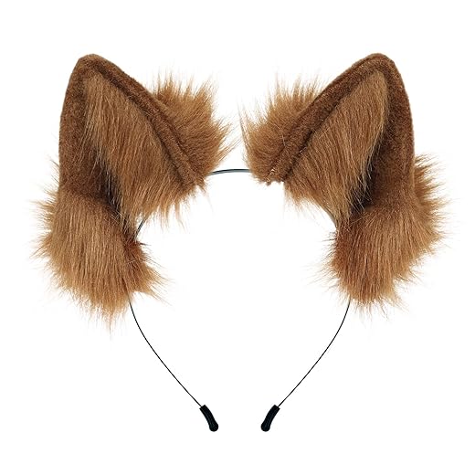 Adolala Furry Cat Wolf Fox Ears Headband Halloween Headwear Cosplay Costume Party for Women