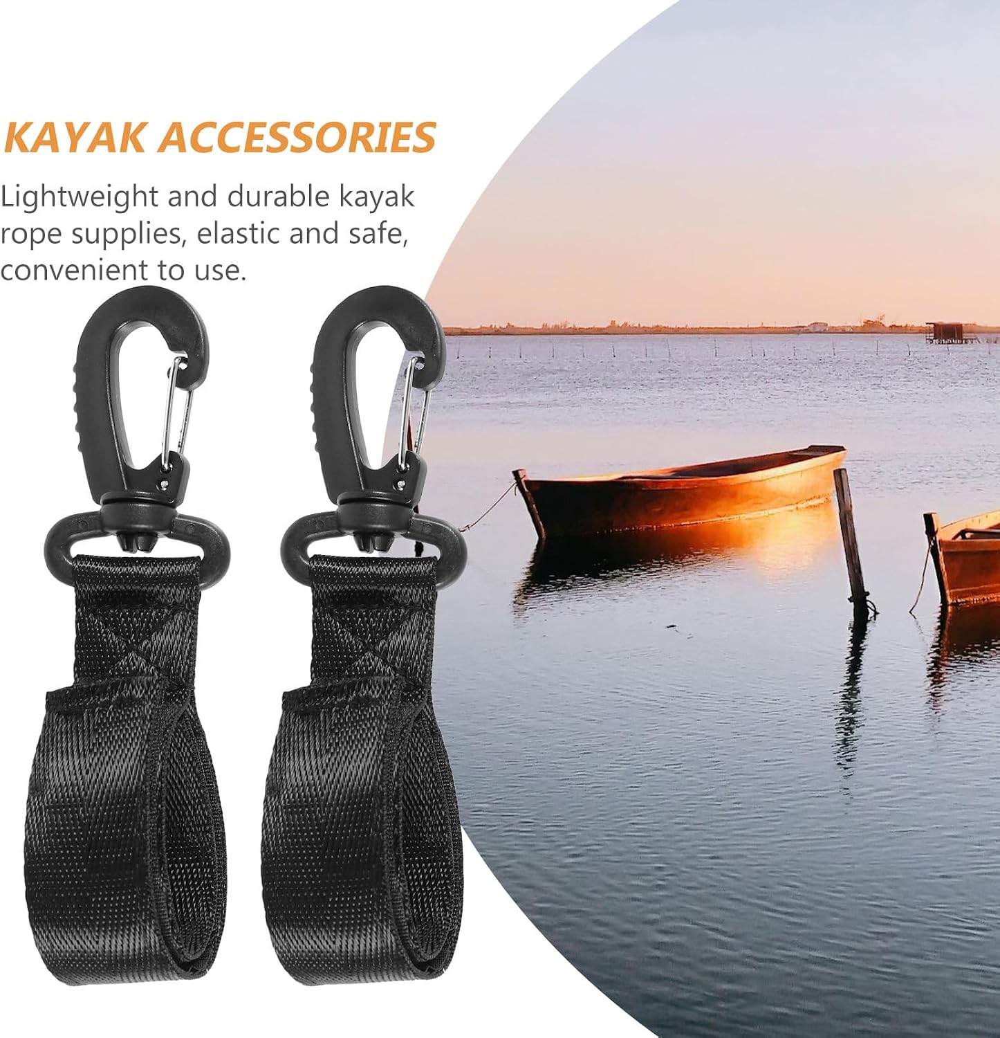 Outanaya Kayak Paddle Rope Hooks 2pcs Nylon Safety Leash Boat Paddle Lanyard Accessories for Kayaking and Canoeing