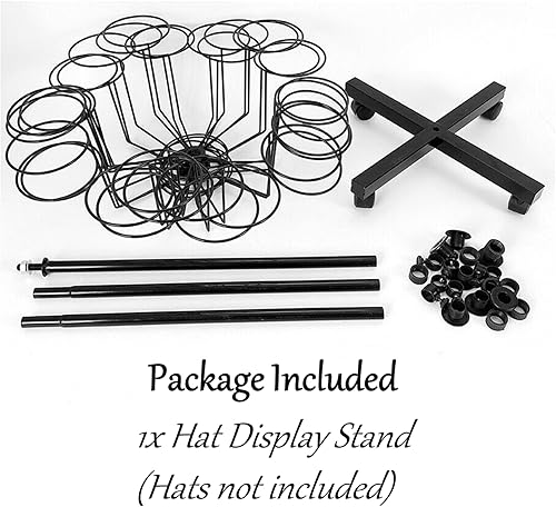 Miniatura 9 de TFCFL Soporte moderno para sombreros de 7 niveles, gran estante de exhibición independiente para sombreros, soporte de exhibición giratorio para