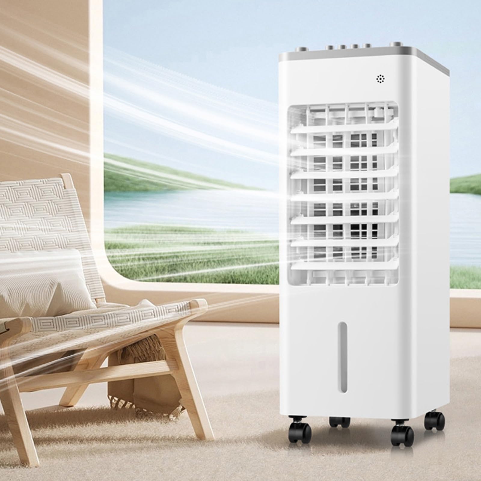 Portable Air Conditioners for Room, Swamp Cooler Portable AC Unit with 9L Water Tank, Windowless Evaporative Air Cooler with 3 Speeds, for Home & Garage