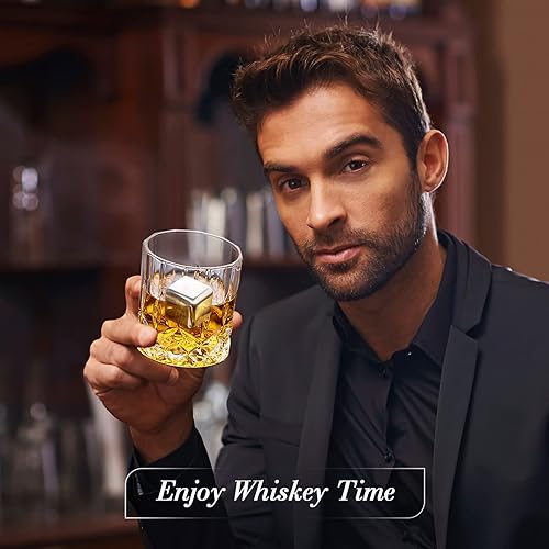 Miniatura 9 de DIOXADOP - Juego de regalo de piedras de whisky y vasos de whisky, 8 piedras naturales de whisky 1 vaso de whisky de cristal con tarjeta de