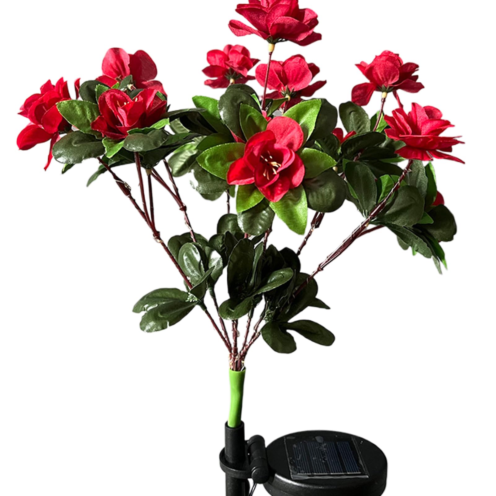 susiodeu Solar Garden Lights for Azalea Flowers – Durable Waterproof Easy Installation Solar Flowers Lawn Lamp LED Energy Saving, Red, Warming lamp