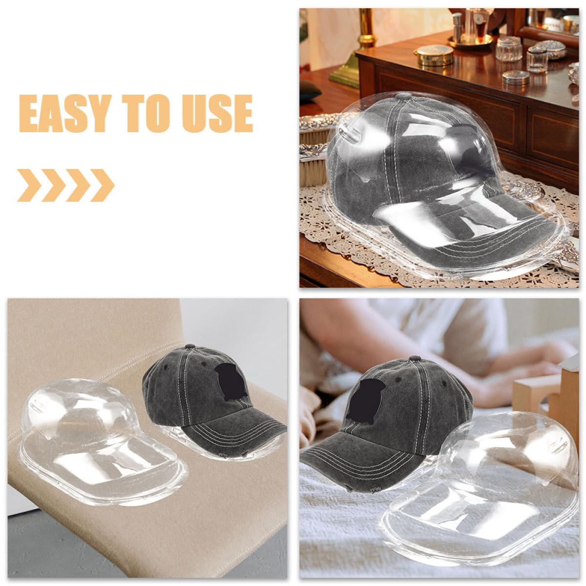 Toyvian Espositore Cappelli da Baseball Supporto PP 4 Pezzi