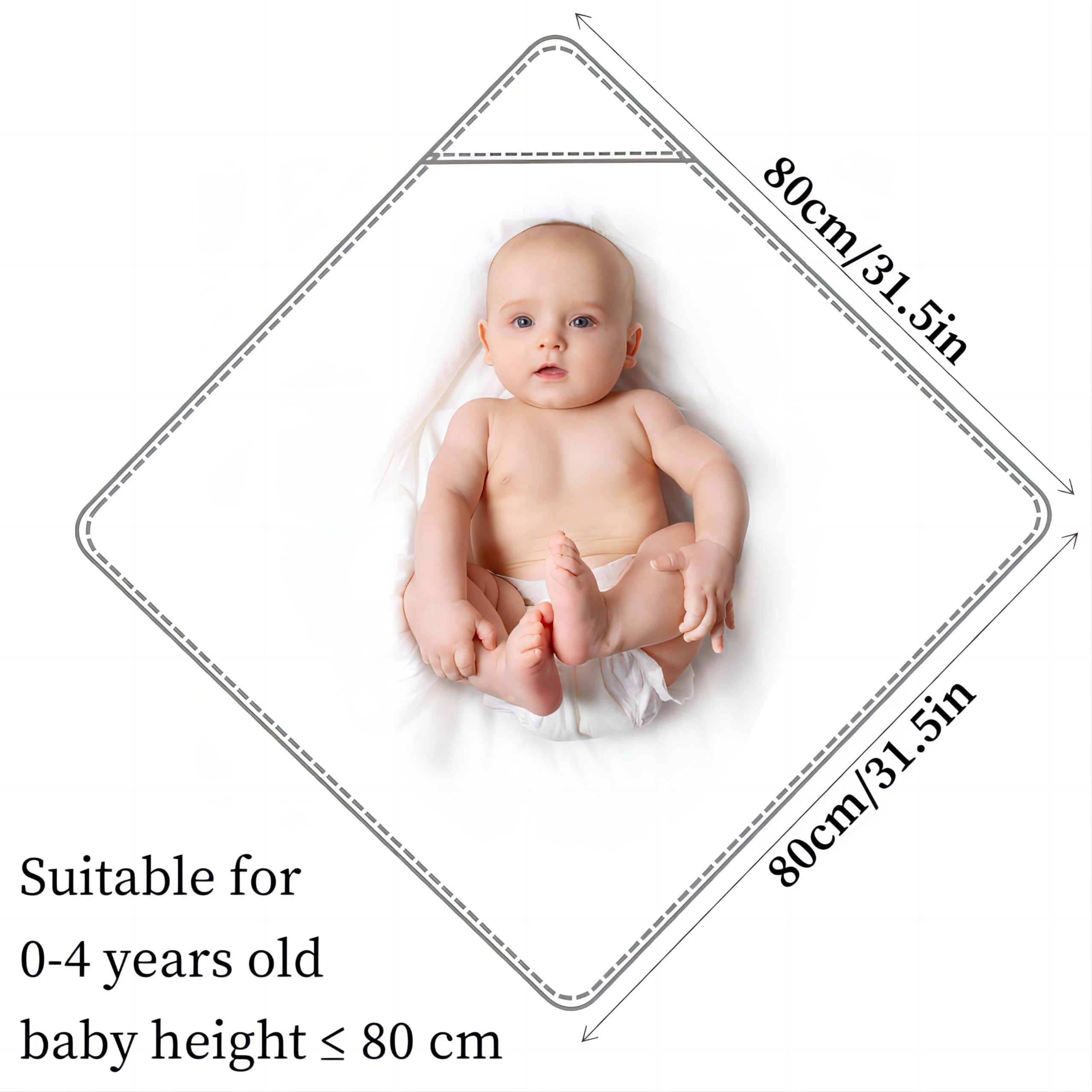 Toallas de Baño con Capucha con Esponja de Baño para Bebé, Capa de Baño Niños/Niñas Ultra Suaves con lindas Orejas, Albornoz de Ducha para Recién Nacidos para Infantiles de 0 a 3 Años