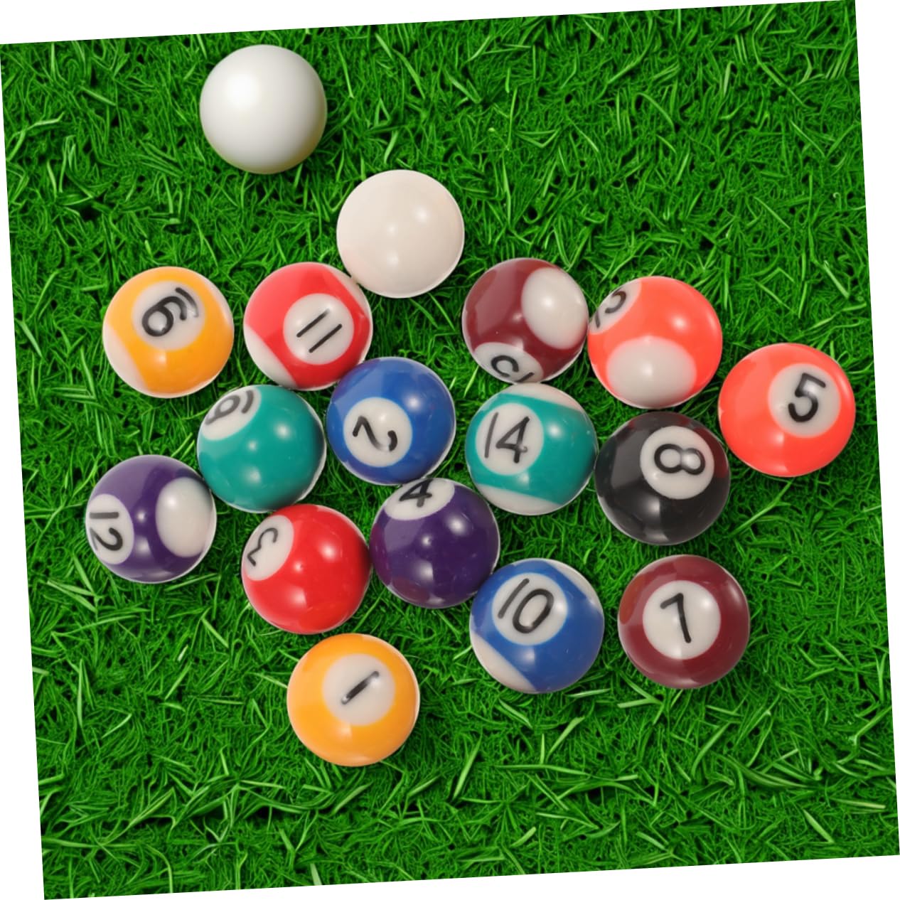Sosoport Ensemble Mini Jeu de Table de Billard pour Garçon et Filles avec 17 Boules en Résine et Triangle Mini, Accessoires de Piscine Portables pour Usage Polyvalent la Maison Extérieur