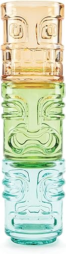 Miniatura 3 de Tiki - Vasos de chupito para cócteles, juego de vasos de chupito apilables tropicales, vidrio de color Tiki, capacidad para 2 onzas, multicolor,