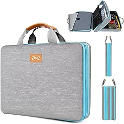Funda Maletin Portatil ZINZ Delgado y Expandible 15 15,6 16 Pulgadas Funda para Portátil con Asa, Impermeable con Interior Suave, Compatible con 15´´-16´´ MacBook DELL HP Lenovo Acer ASUS, Gris