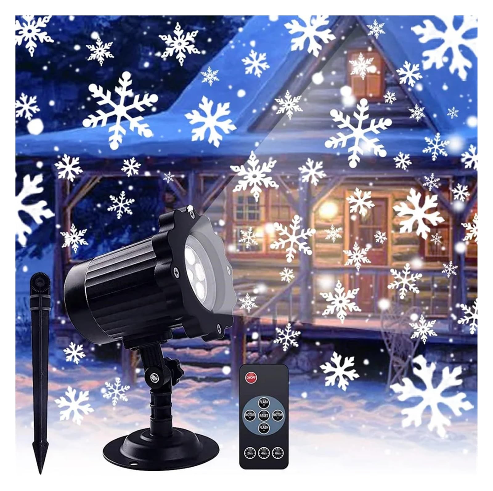 Il proiettore con fiocco di neve di Natale illumina la luce da palco a LED con effetto fiocco di neve impermeabile for esterni con telecomando for decorazioni natalizie
