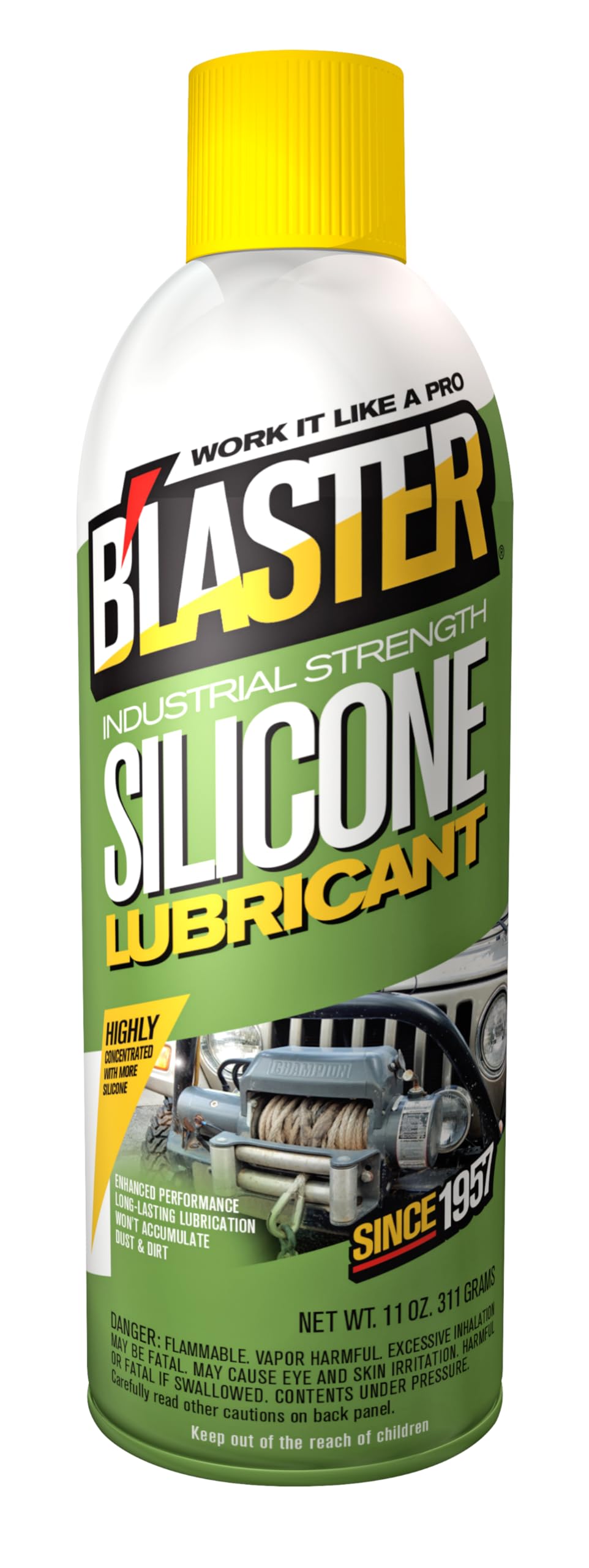 B'laster 6-16-SL Industrial Strength Silicone Lubricant with Long Lasting Non-evaporating Formula Eliminates Wear from Constant Friction, 11 Ounces, Pack of 6