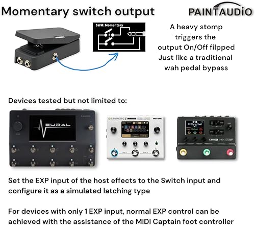 Vista 22 de Paint Audio Foot Captain Dual Outputs Pedal de expresión multiefectos compatible para conexión de punta/anillo (Foot Captain)