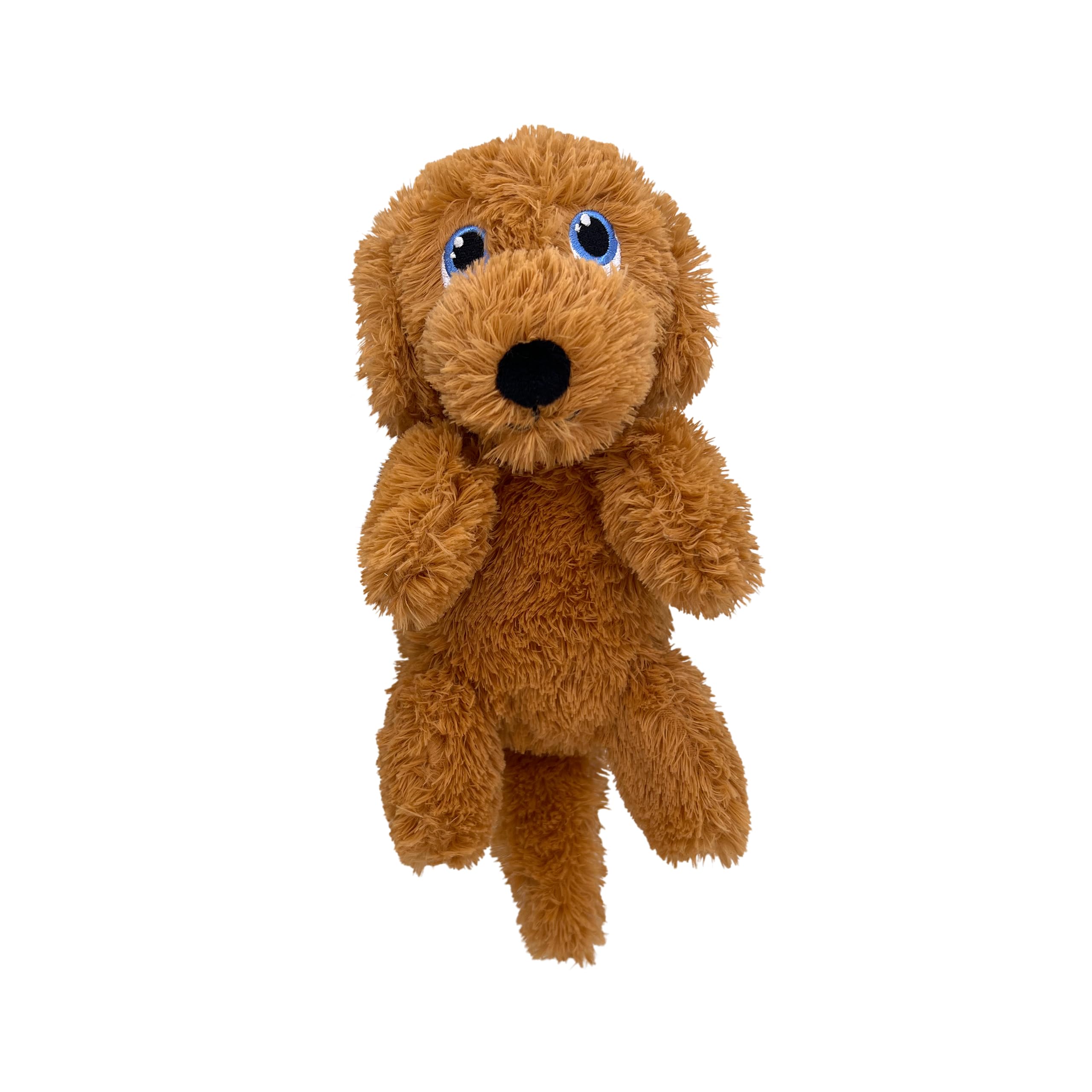 KONG Comfort Pups - Peluche de bajo relleno y ruido arrugado con chirriador (mediano, Goldie)