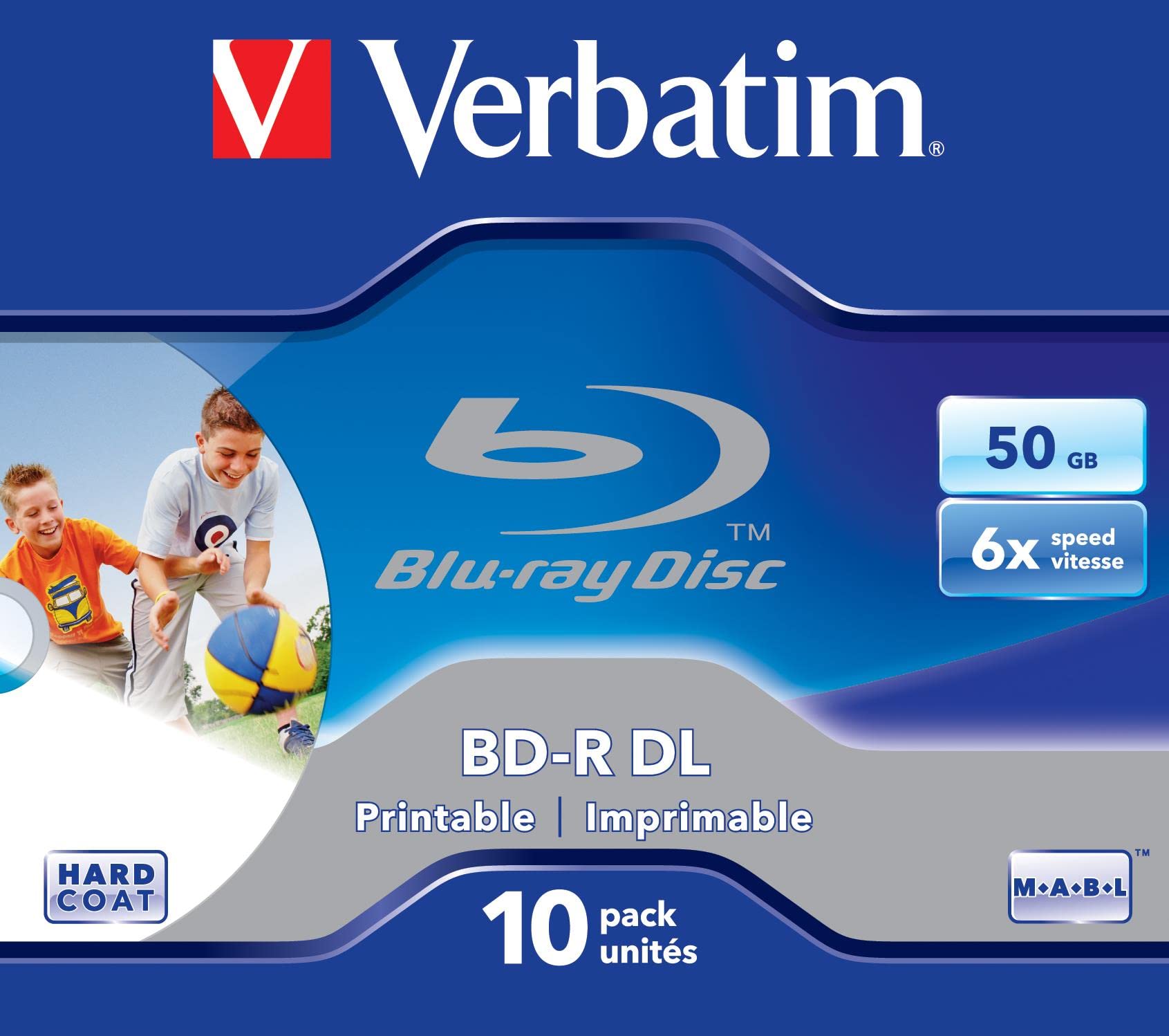Verbatim 1x10 BD-R Blu-Ray 50GB 6X Speed Printable boîtier