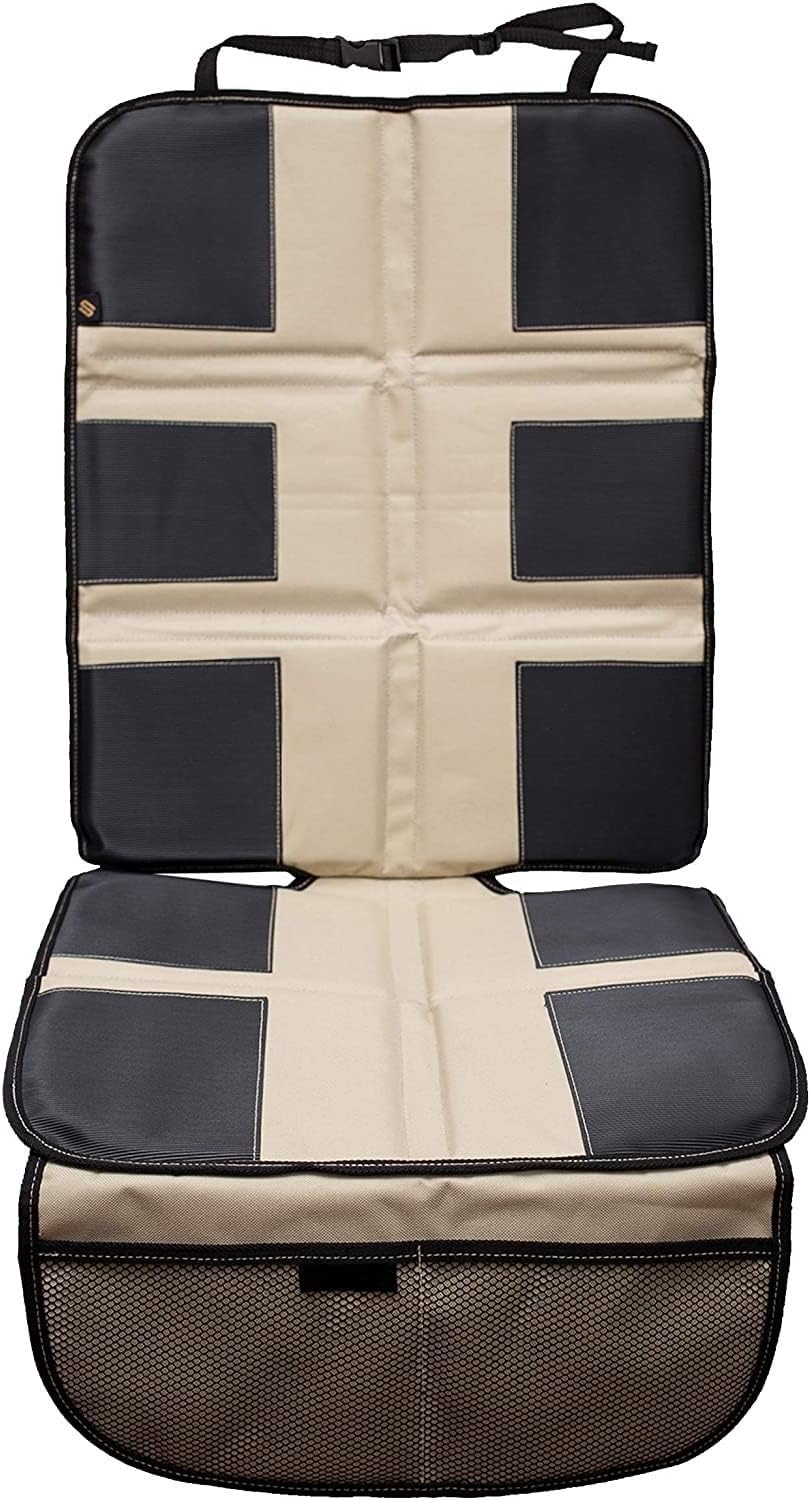 XHYANG Car Seat Protector Mat - Waterproof 600D Fabric, Thick Padding, Non-Slip, Mesh Pockets For Baby & Pet
