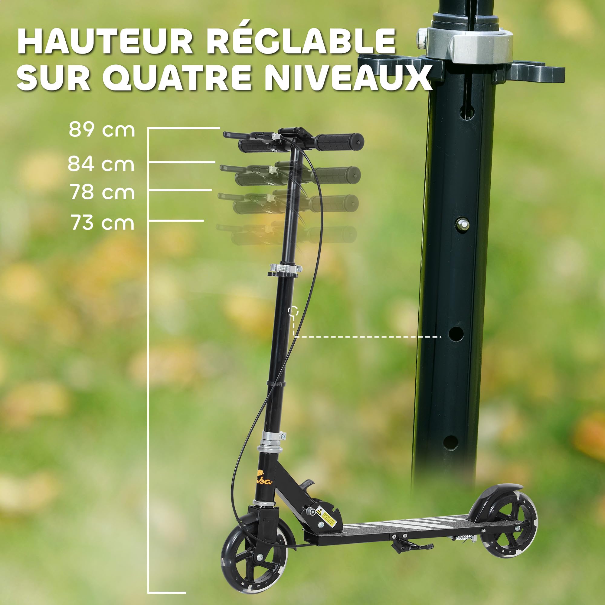 AIYAPLAY Trottinette Enfants 3 à 8 Ans, Trottinette Pliable à 2 Roues LED Roues Lumineuses, 4 réglages en Hauteur, Plateau antidérapant, Frein Double, Scooter patinette pour Filles et garçons