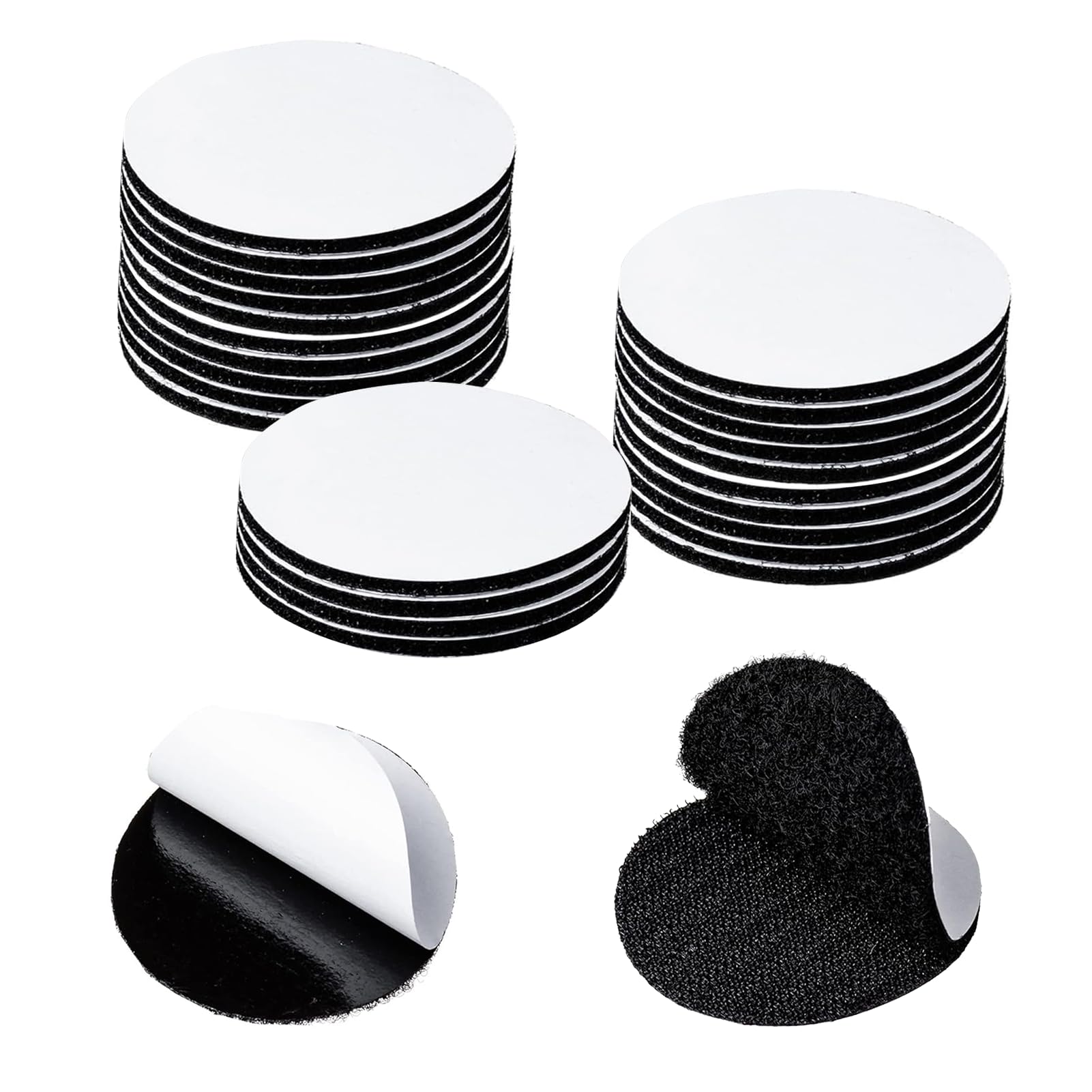 24 Pairs Hook and Loop Dots 50mm Double Sided Car Mat Sticky Pads
