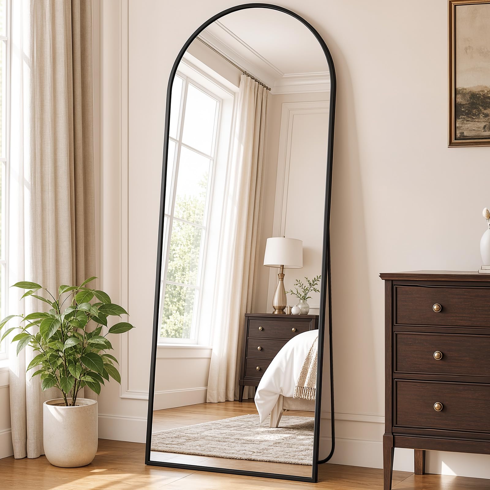 Arched Full-Length Mirror with Stand - 64 Inch