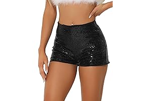 Bedazzling Black Sequin Shorts