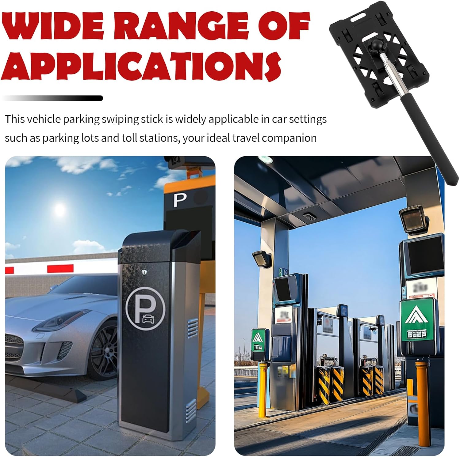 2026 New Adjustable Telescopic Rod Card Holder Reacher,Contactless Parking Payment Extender Grabber Tool,Universal Card Grabber Toll Swiping Stick for Parking Fee Payment