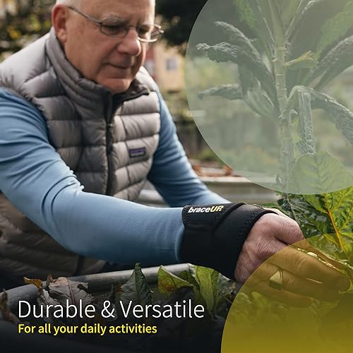 Miniatura 10 de Correa BraceUP de compresión y apoyo para la muñeca, talla única, ajustable, Negro, 1