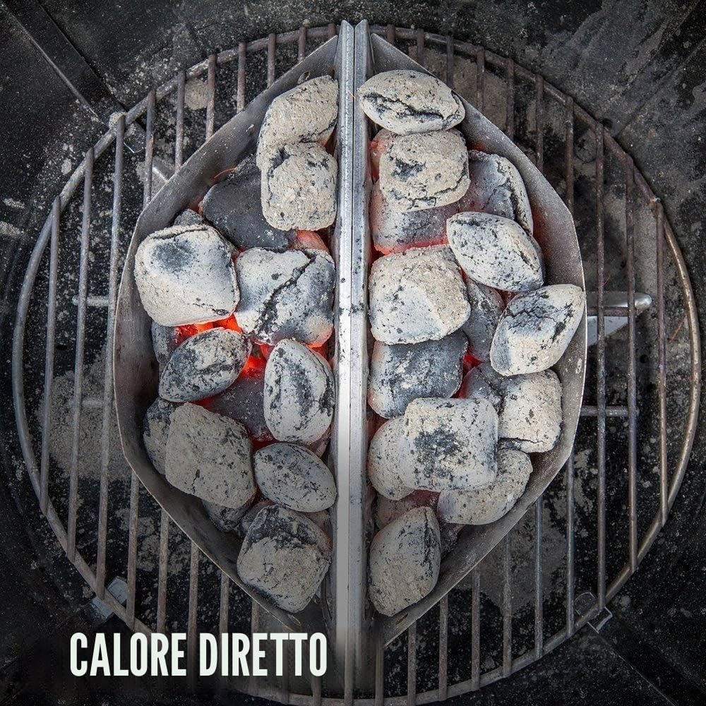 GFTIME Cesti a carbone Char-Basket per Weber 7403 Barbecue a carbone da 47,6 e 67 cm, cestello carbone per calore diretto e indiretto, 2 confezioni