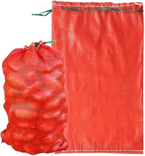 Extra Large Mesh Storage Produce Bags Reusable Vegetable Storage Bags 60 lbs Onion Storage Washable Net Bags 21” x 32” Pack of 50