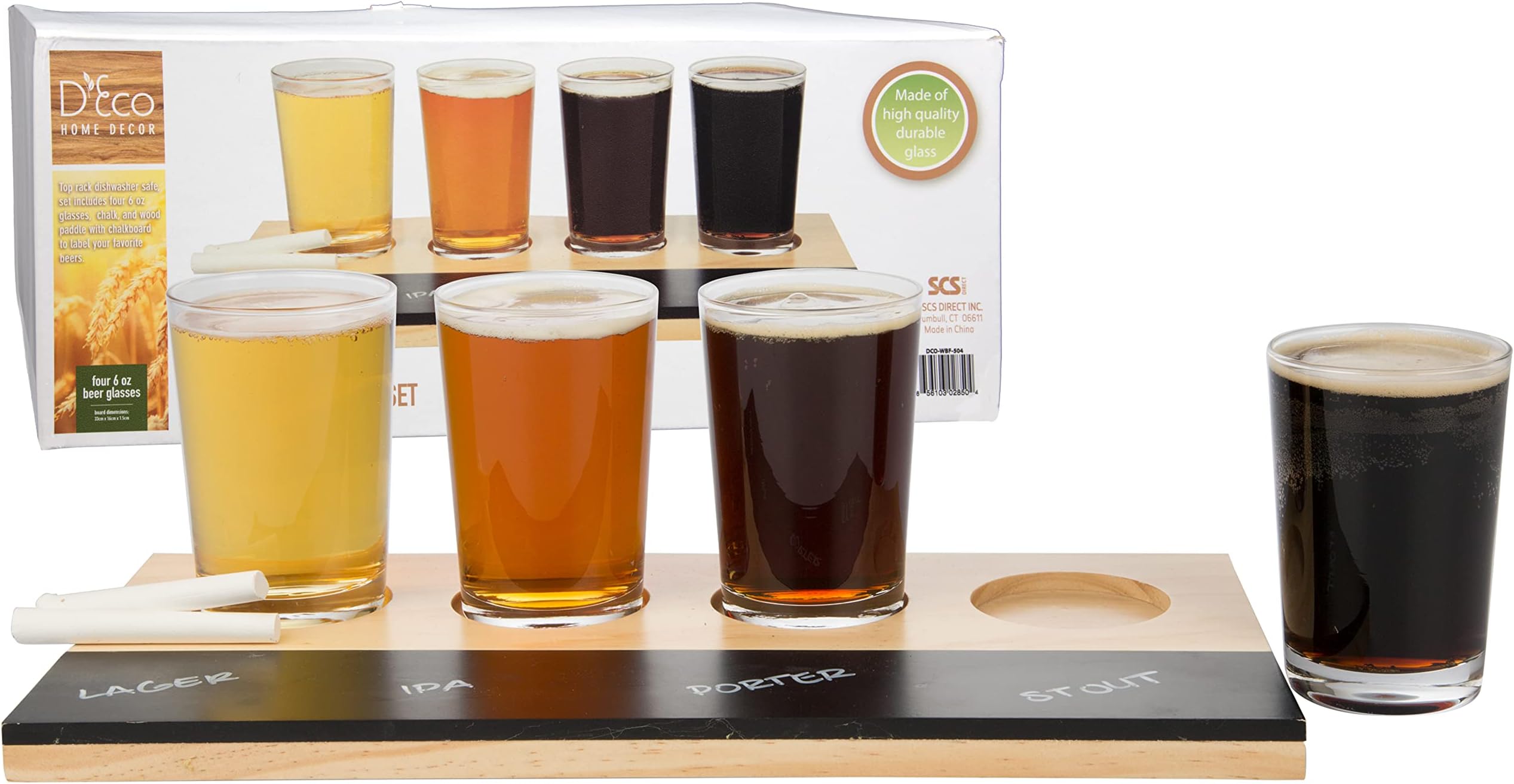 Amazon.com | D'Eco Beer Tasting Flight Sampler Board - Set Includes ...