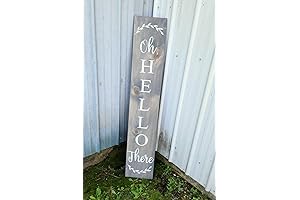Oh Hello There Wooden Welcome Sign Rustic Farmhouse Front Door Decor