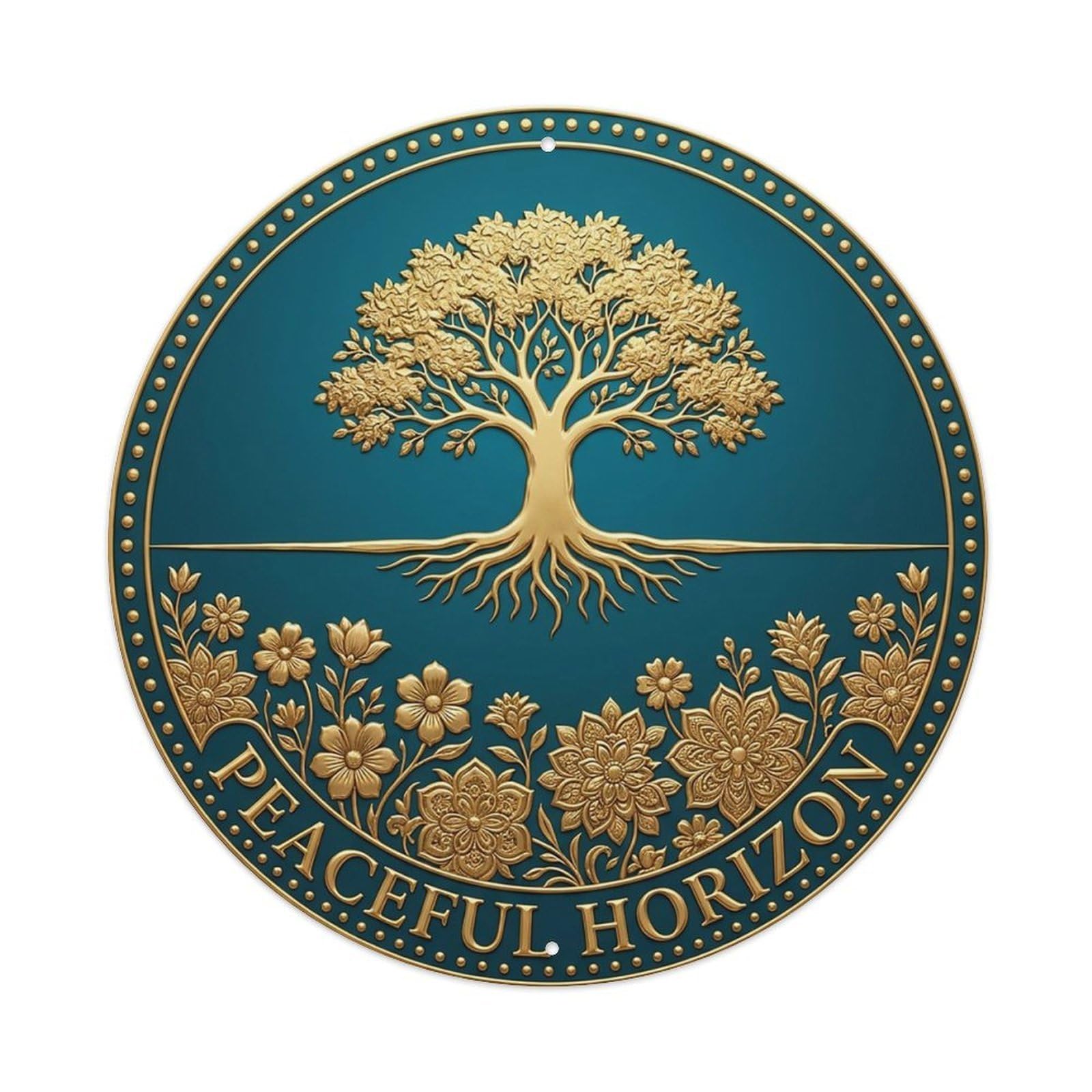 Vintage Peaceful Horizon Flower Zen Yoga Metal Tin Sign