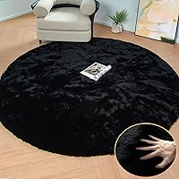 ORINOVA Tappeto Rotondo Nero 150 cm Salotto Camera da Letto Morbido Tappeto Moderno Lavabile