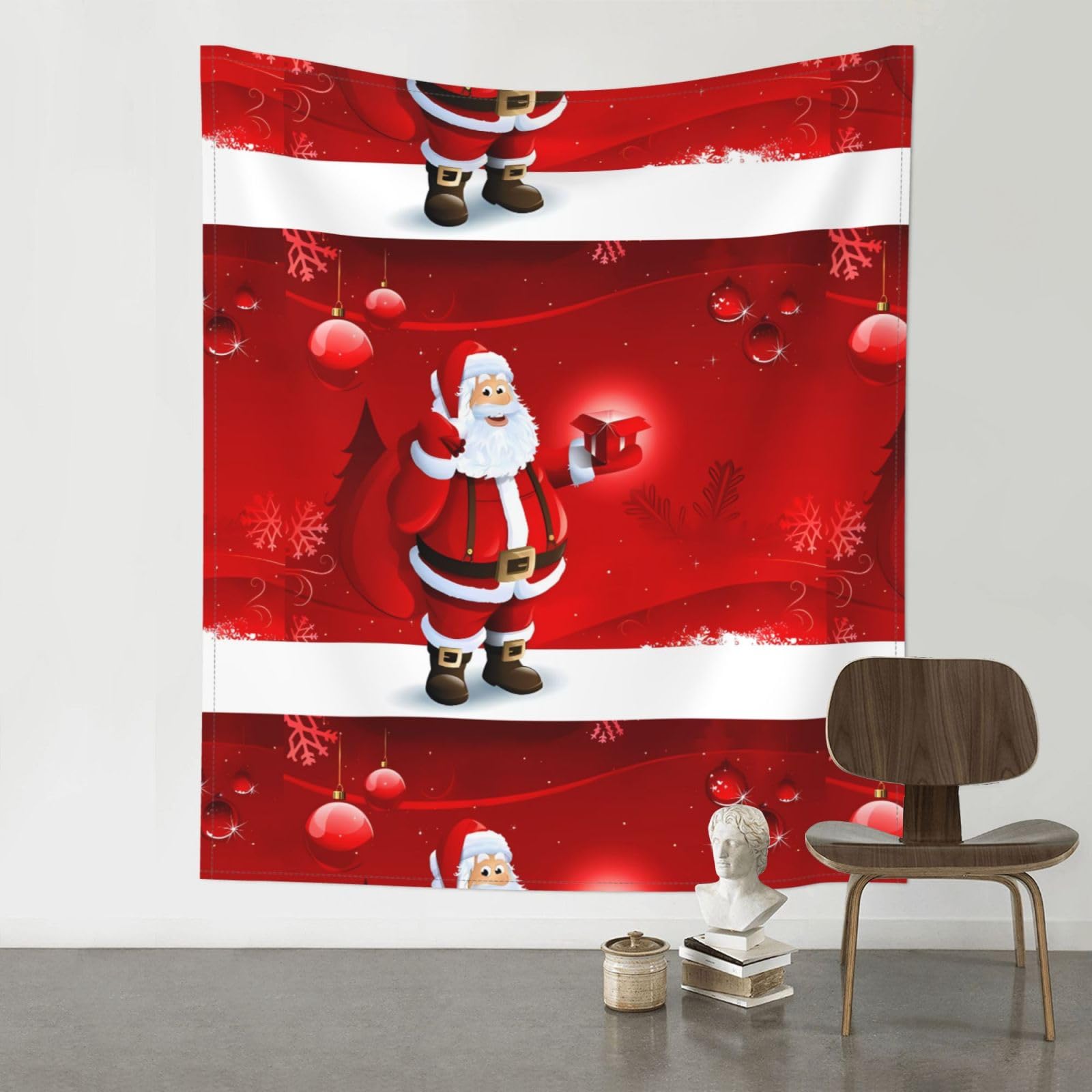WHJSHOP Merry Christmas Prints Original Wall Tapestry 60x51in – Boho Throw Blanket for Dorm Decor, Beach Picnic, & Bedroom Layering