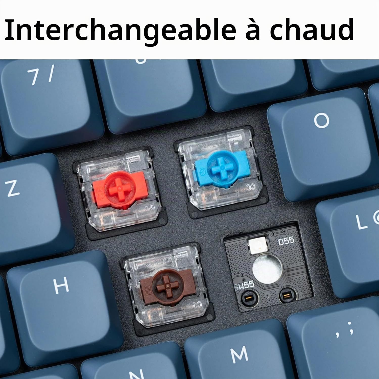 Keychron K5 Pro Clavier Mécanique sans Fil Ultra-Mince Personnalisé, Taille réelle 108 Touches Hot-Swap QMK/Via Programmable, Cadres en Aluminium Gateron Rouge Switch pour Mac/Windows/Linux, FR-ISO
