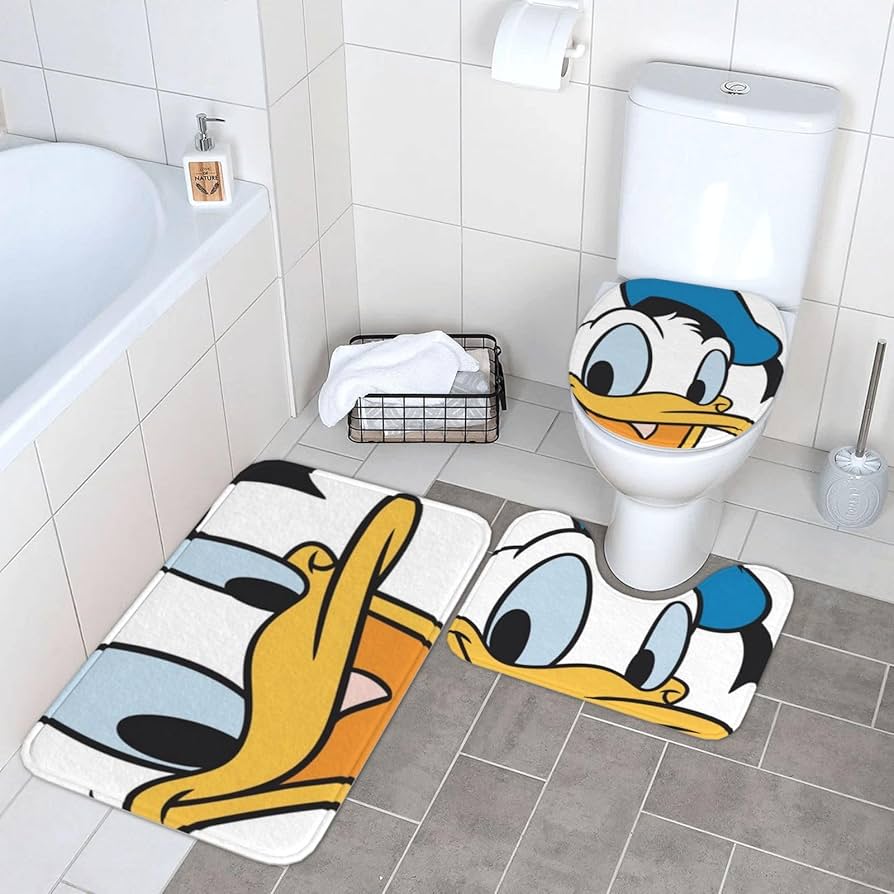 Amazon | ドナルドダック っています トイレマット 3点セット 吸水速乾