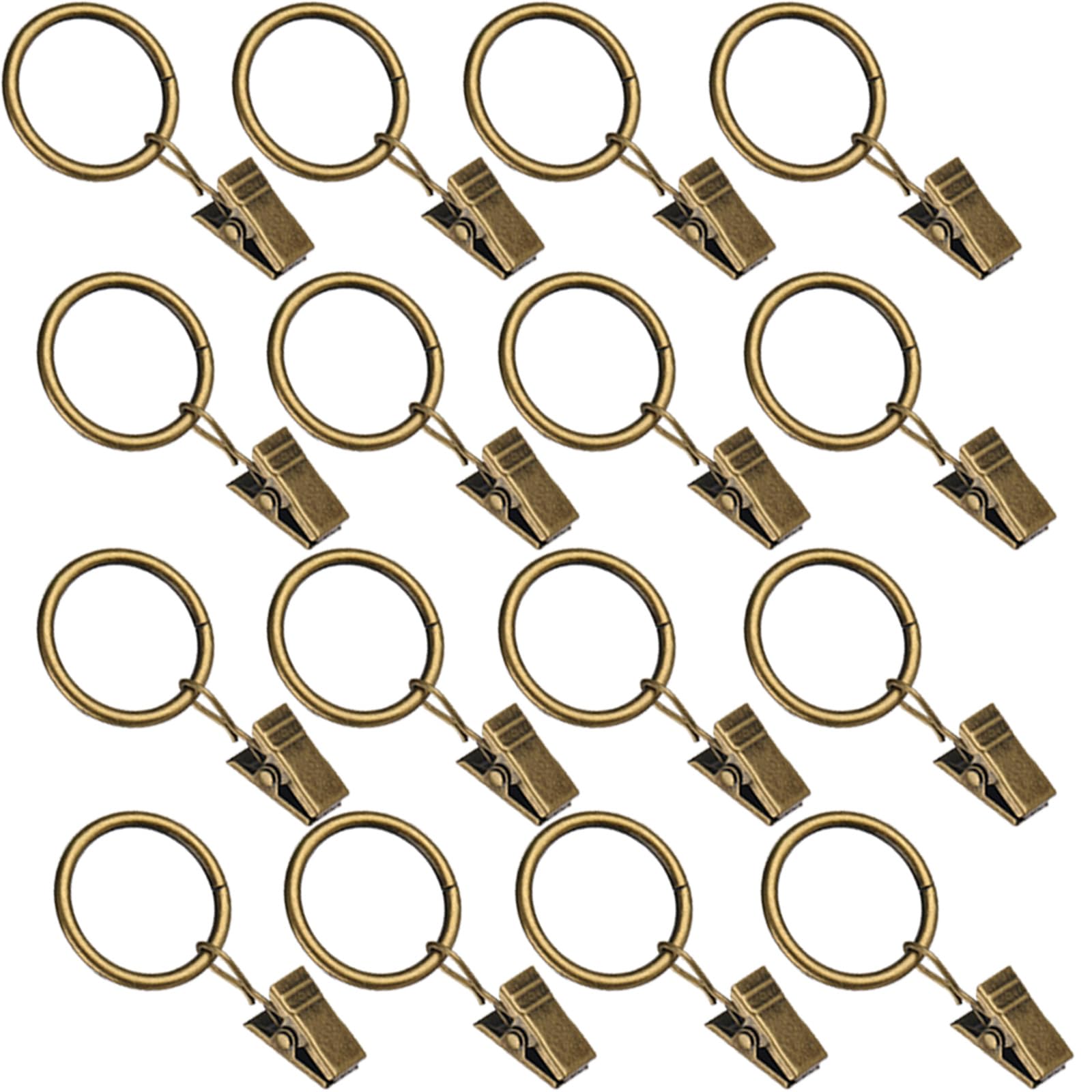 Photo 1 of 16 Pack Curtain Rings with Clips, Window Clip Rings Curtain Hooks Hangers Clip Rings for Hanging Drapery Drapes Bows, Small 1.26 Inch Diameter, Fits up to 1" Rod, Bronze