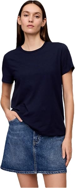 GAP V-Ss Fav Crew Solid Kadın Tişört,Lacivert L