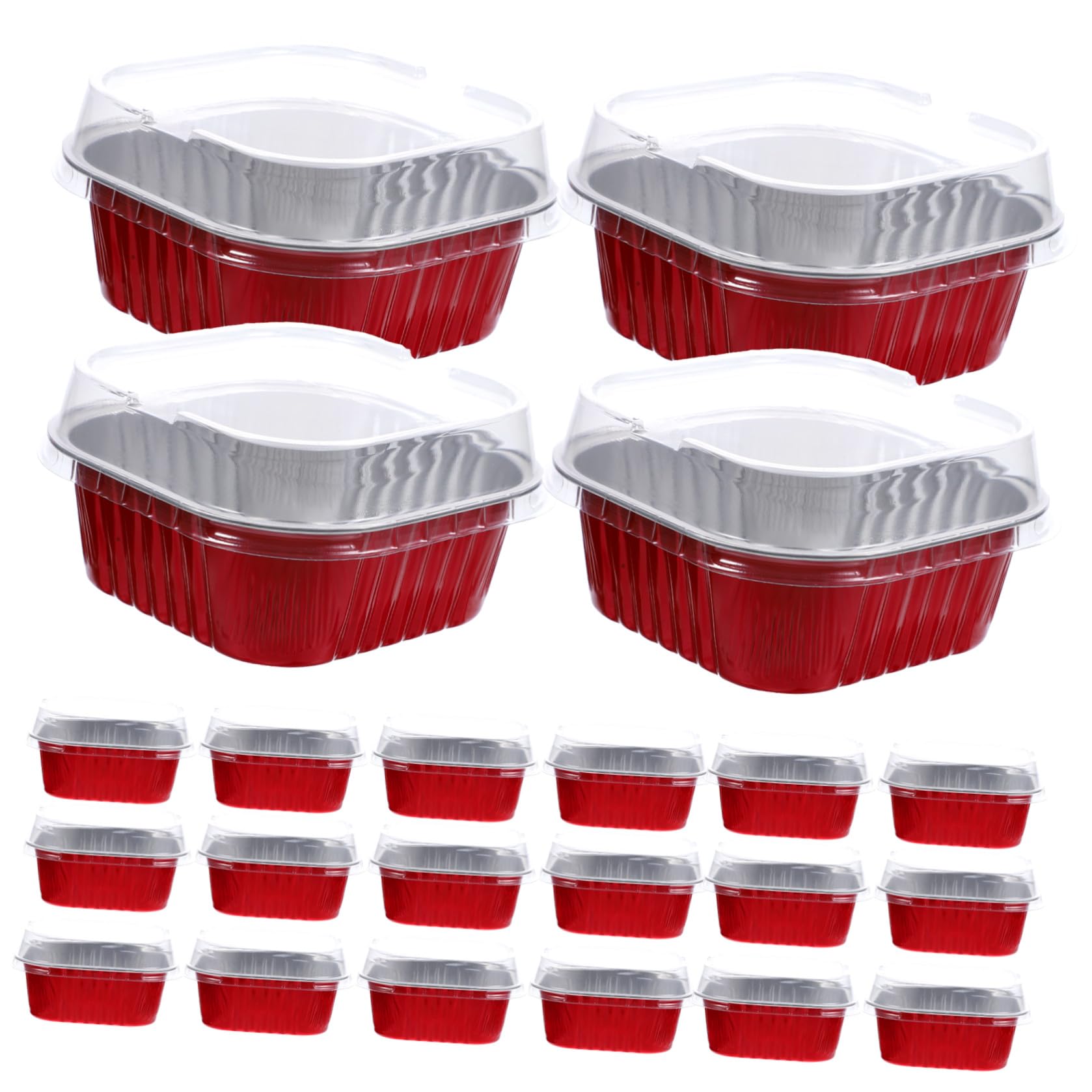 Tofficu Caja para Pastel de Aluminio Tapa, 300ml, 40 Juegos