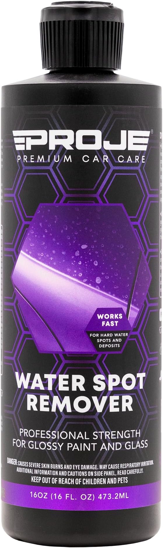 PROJE' Water Spot Remover - Neutralizes & Breaks Down Hard Water Spots - For Glass, Paint, Metal, Shower Doors, Car Detailing, & More - Can Be Used on Ceramic Coated Vehicles - 16 Fl Oz