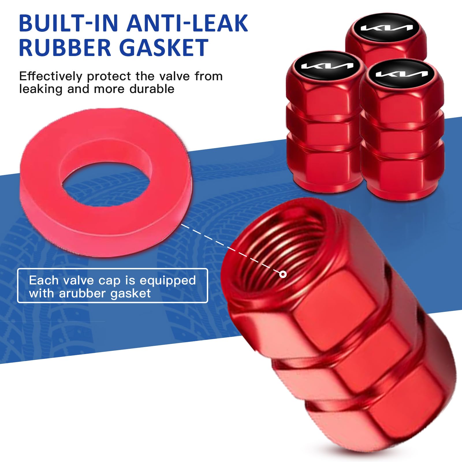4 Pièces Visser Capuchon De Valve Pour KIA GT Line K2 Sportage Stinger Ceed Soul Venga KX5 K345 Valve Pneu Voiture Anti-Fuite Pièces Automobiles,C