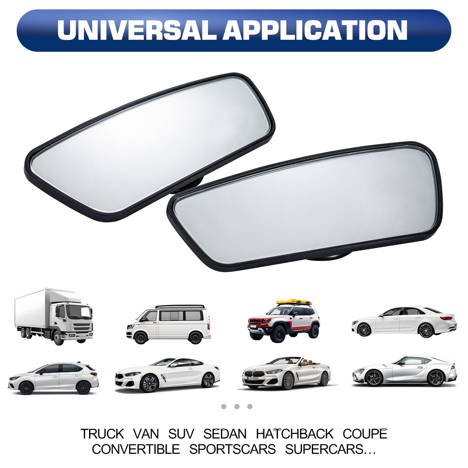 Spurtar 2 Pack Blind Spot Mirrors for Cars, HD Glass Framed Convex Rear View Blind Spot Mirror Stick on with 360° Rotation Adjustable blindspot mirror for Trucks, Cars, SUVs, RVs, and Vans — view 5