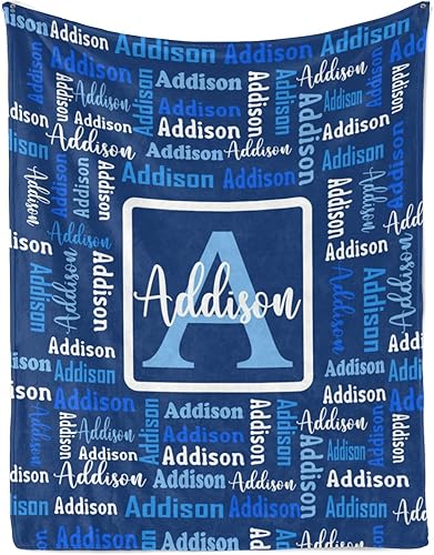 Miniatura 2 de Dr.TOUGH Manta personalizada con nombre para adultos y niños, mantas personalizadas de franela y mantas personalizadas