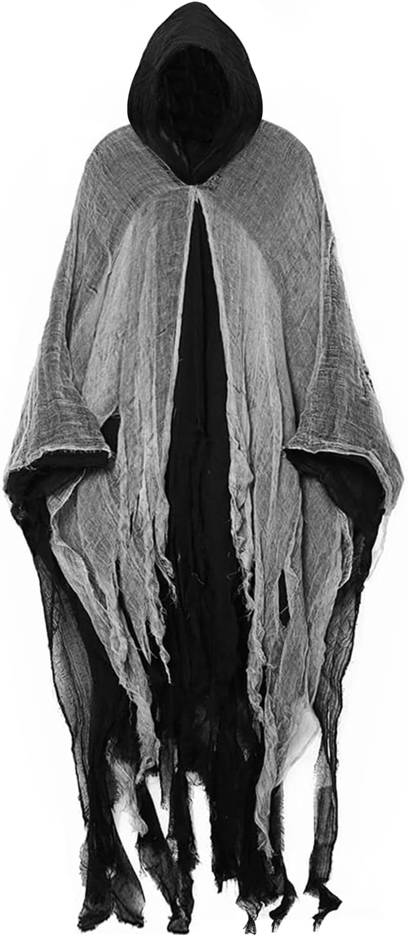 Grim Reaper Halloween Costume Adult Scary Adult Cloak Men Hooded Horror Robe Costume Masquerade Party Cosplay Props