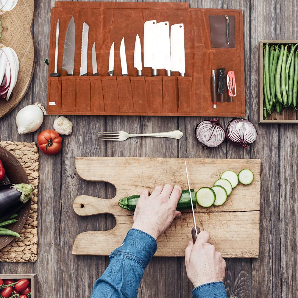 Knife Bag,Canvas Chef Knife Roll Bag,Chef Knife Case Roll Bag,Chef