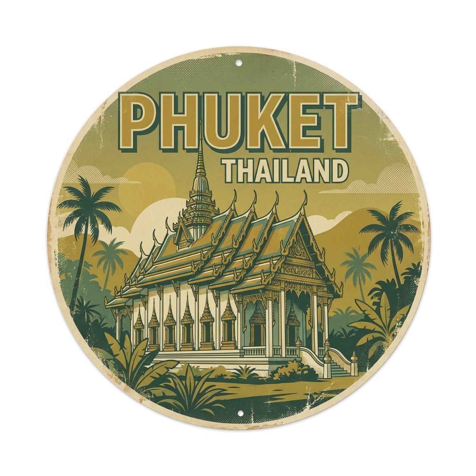 Phuket Suwan Temple Historic Island Heritage Metal Tin Sign