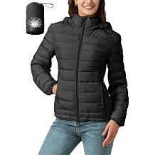 Packable Down Jacket Women Lightweight Quilted Puffer Coat Hooded Travel